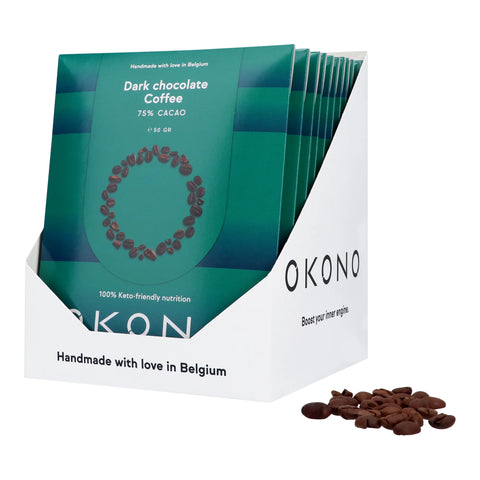 Tablette chocolat noir 75% au café Sans sucre - 50g - Anti-gaspi