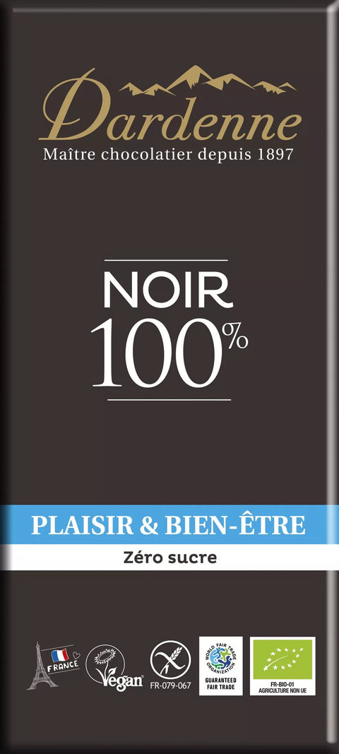 Tablettes chocolat noir Sans sucre BIO – 70g