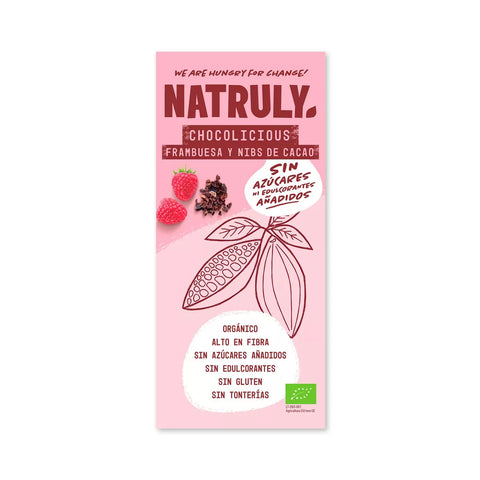 Tablette de chocolat aux framboises BIO -85g