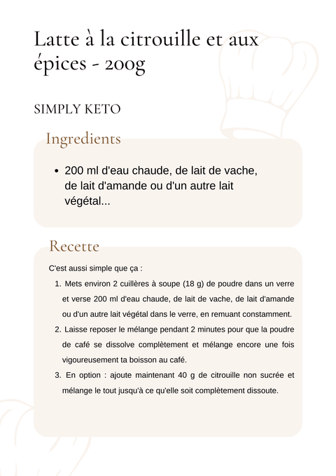 Latte à la citrouille et aux épices - 200g - Anti-Gaspi